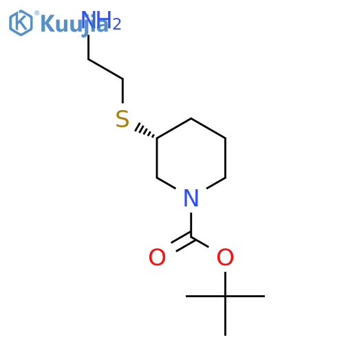 (R)-3-(2-Amino-ethylsulfanyl)-piperidine-1-carboxylic acid tert-butyl ester structure