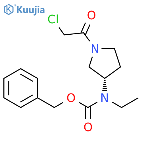 [(S)-1-(2-Chloro-acetyl)-pyrrolidin-3-yl]-ethyl-carbamic acid benzyl ester structure