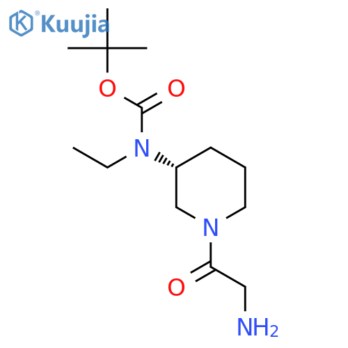 [(R)-1-(2-Amino-acetyl)-piperidin-3-yl]-ethyl-carbamic acid tert-butyl ester structure