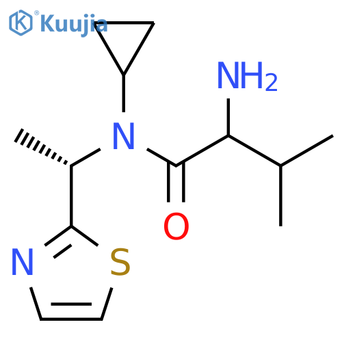 2-Amino-N-cyclopropyl-3-methyl-N-[(1S)-1-(1,3-thiazol-2-yl)ethyl]butanamide structure