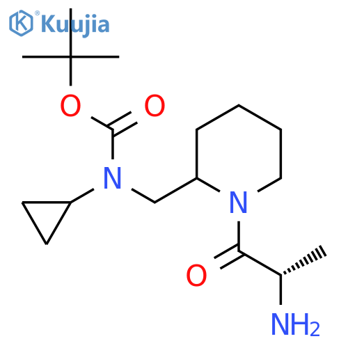 [1-((S)-2-Amino-propionyl)-piperidin-2-ylmethyl]-cyclopropyl-carbamic acid tert-butyl ester structure