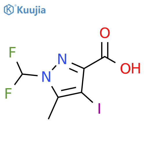 1-Difluoromethyl-4-iodo-5-methyl-1H-pyrazole-3-carboxylic acid structure