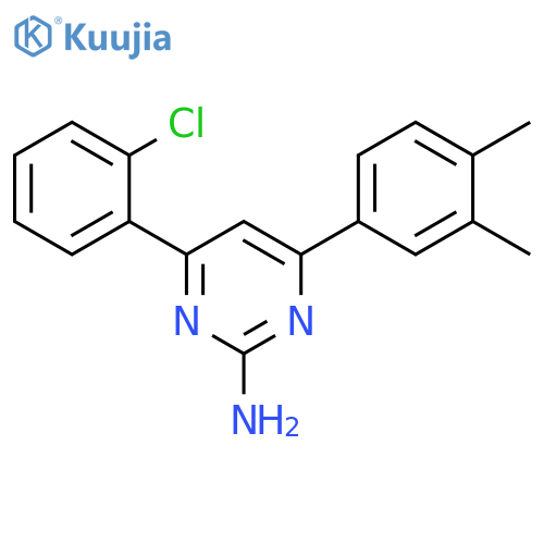 4-(2-chlorophenyl)-6-(3,4-dimethylphenyl)pyrimidin-2-amine structure