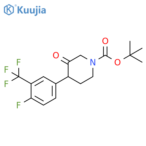 tert-butyl 4-4-fluoro-3-(trifluoromethyl)phenyl-3-oxopiperidine-1-carboxylate structure