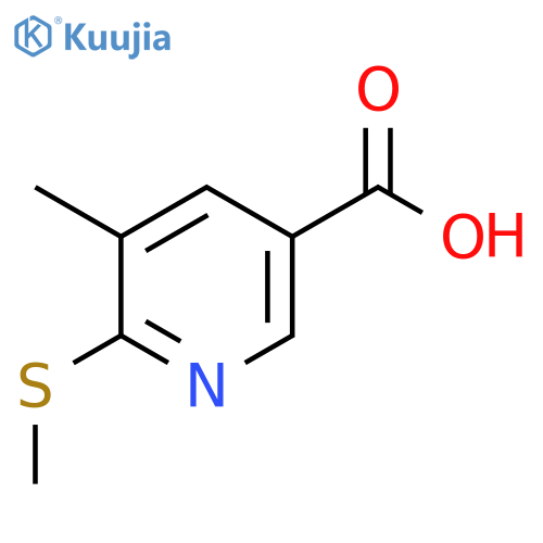 5-Methyl-6-methylsulfanyl-pyridine-3-carboxylic acid structure