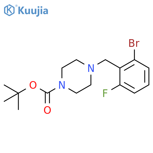 2-(4-Boc-piperazinomethyl)-1-bromo-3-fluorobenzene structure