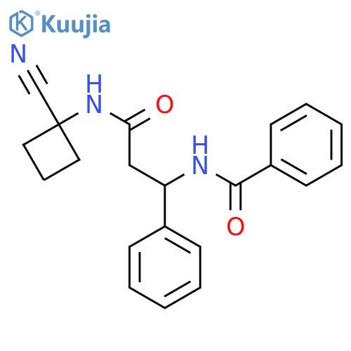 N-(1-cyanocyclobutyl)-3-phenyl-3-(phenylformamido)propanamide structure