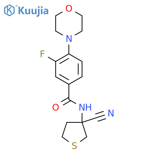 N-(3-cyanothiolan-3-yl)-3-fluoro-4-(morpholin-4-yl)benzamide structure