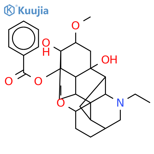 20-ethyl-8,13-dihydroxy-1,16-dimethoxyaconitan-14-yl benzoate structure