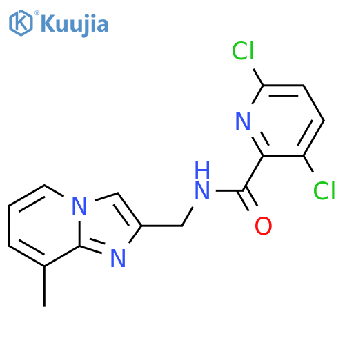 3,6-dichloro-N-({8-methylimidazo[1,2-a]pyridin-2-yl}methyl)pyridine-2-carboxamide structure