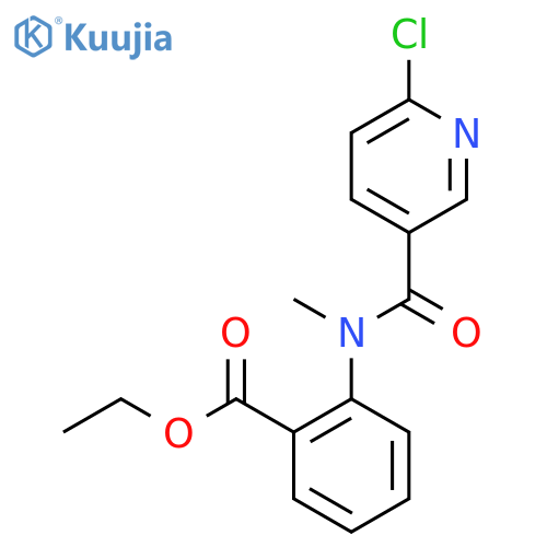 ethyl 2-(N-methyl-6-chloropyridine-3-amido)benzoate structure