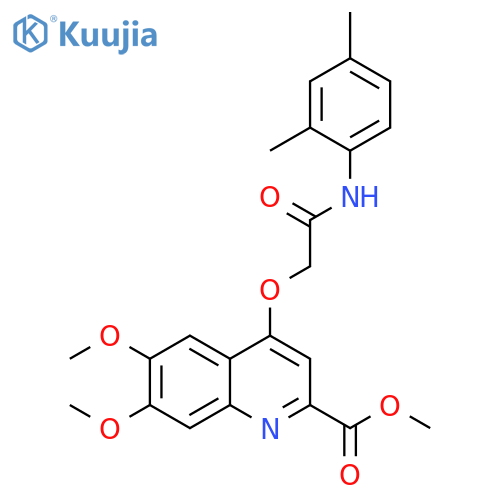 methyl 4-{[(2,4-dimethylphenyl)carbamoyl]methoxy}-6,7-dimethoxyquinoline-2-carboxylate structure