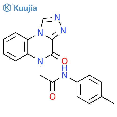 N-(4-methylphenyl)-2-{4-oxo-4H,5H-[1,2,4]triazolo[4,3-a]quinoxalin-5-yl}acetamide structure