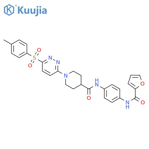 N-[4-(furan-2-amido)phenyl]-1-[6-(4-methylbenzenesulfonyl)pyridazin-3-yl]piperidine-4-carboxamide structure