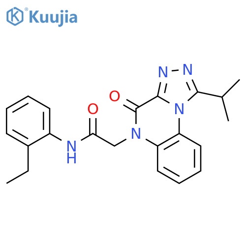 N-(2-ethylphenyl)-2-[4-oxo-1-(propan-2-yl)-4H,5H-[1,2,4]triazolo[4,3-a]quinoxalin-5-yl]acetamide structure