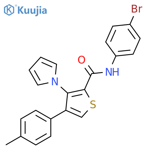 N-(4-bromophenyl)-4-(4-methylphenyl)-3-(1H-pyrrol-1-yl)thiophene-2-carboxamide structure