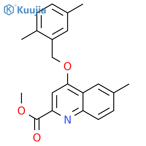 methyl 4-[(2,5-dimethylphenyl)methoxy]-6-methylquinoline-2-carboxylate structure