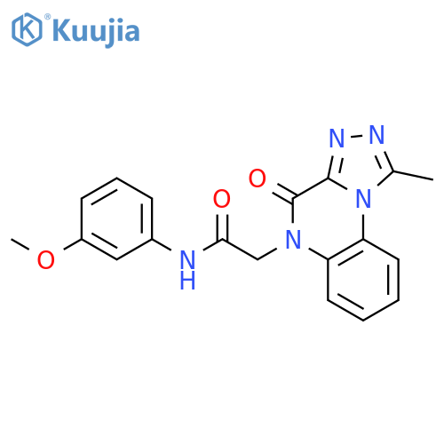 N-(3-methoxyphenyl)-2-{1-methyl-4-oxo-4H,5H-[1,2,4]triazolo[4,3-a]quinoxalin-5-yl}acetamide structure