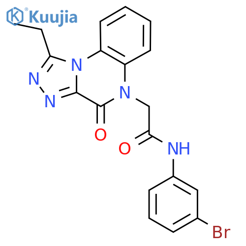 N-(3-bromophenyl)-2-{1-ethyl-4-oxo-4H,5H-[1,2,4]triazolo[4,3-a]quinoxalin-5-yl}acetamide structure