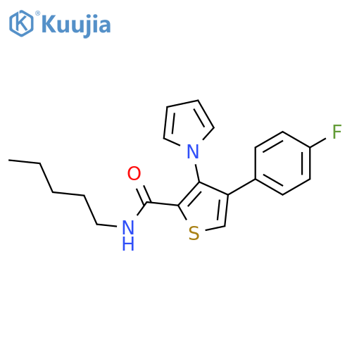 4-(4-fluorophenyl)-N-pentyl-3-(1H-pyrrol-1-yl)thiophene-2-carboxamide structure