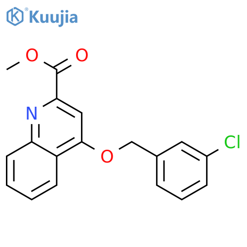 methyl 4-[(3-chlorophenyl)methoxy]quinoline-2-carboxylate structure