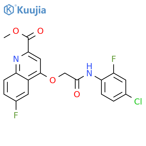methyl 4-{[(4-chloro-2-fluorophenyl)carbamoyl]methoxy}-6-fluoroquinoline-2-carboxylate structure