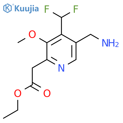 Ethyl 5-(aminomethyl)-4-(difluoromethyl)-3-methoxypyridine-2-acetate structure