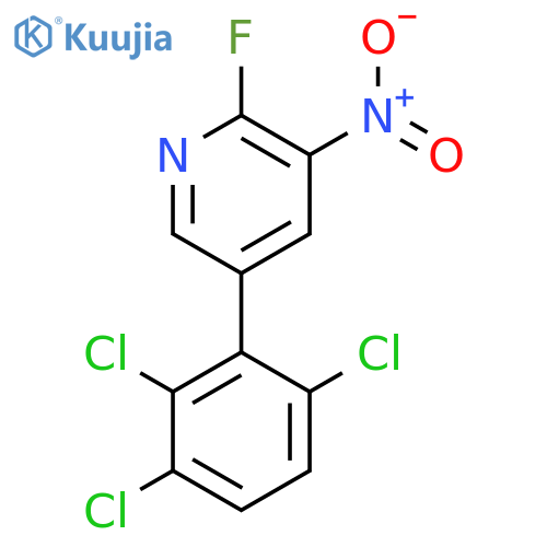 2-Fluoro-3-nitro-5-(2,3,6-trichlorophenyl)pyridine structure