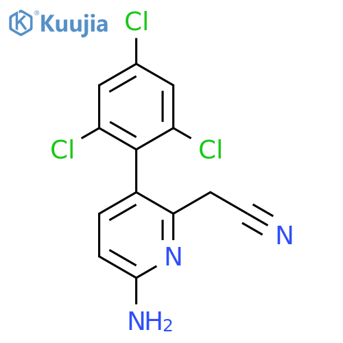 6-Amino-3-(2,4,6-trichlorophenyl)pyridine-2-acetonitrile structure
