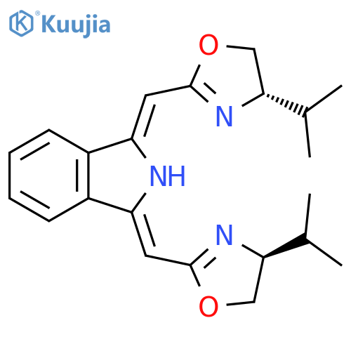(1Z,3Z)-1,3-Bis[[(4S)-4,5-dihydro-4-isopropyl-2-oxazolyl]methylene]-2,3-dihydro-1H-isoindole structure