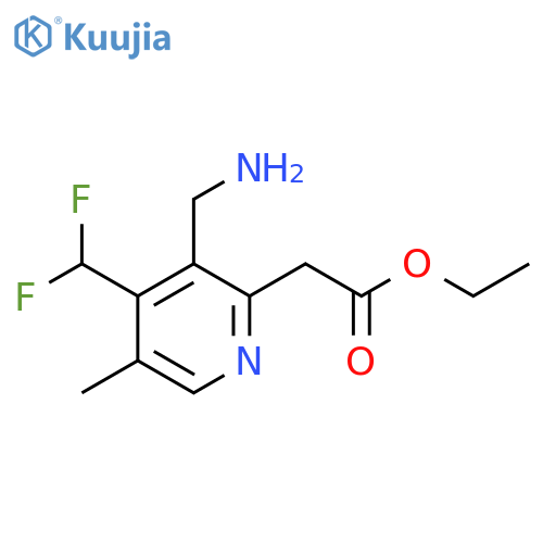 Ethyl 3-(aminomethyl)-4-(difluoromethyl)-5-methylpyridine-2-acetate structure