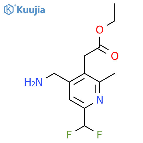 Ethyl 4-(aminomethyl)-6-(difluoromethyl)-2-methylpyridine-3-acetate structure