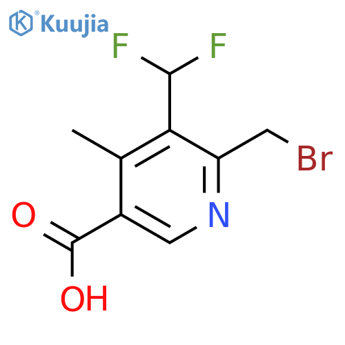 2-(Bromomethyl)-3-(difluoromethyl)-4-methylpyridine-5-carboxylic acid structure