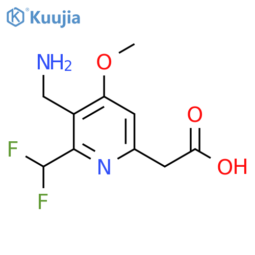 3-(Aminomethyl)-2-(difluoromethyl)-4-methoxypyridine-6-acetic acid structure