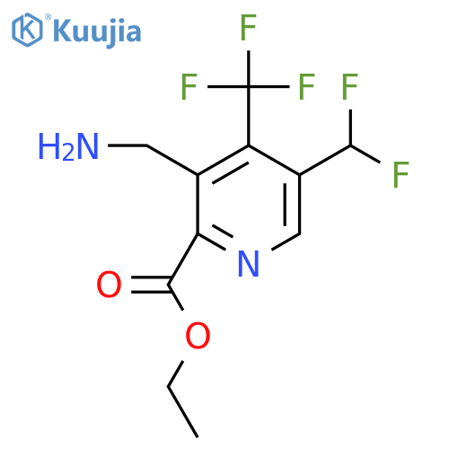 Ethyl 3-(aminomethyl)-5-(difluoromethyl)-4-(trifluoromethyl)pyridine-2-carboxylate structure