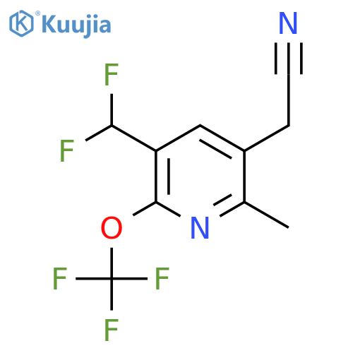 3-(Difluoromethyl)-6-methyl-2-(trifluoromethoxy)pyridine-5-acetonitrile structure