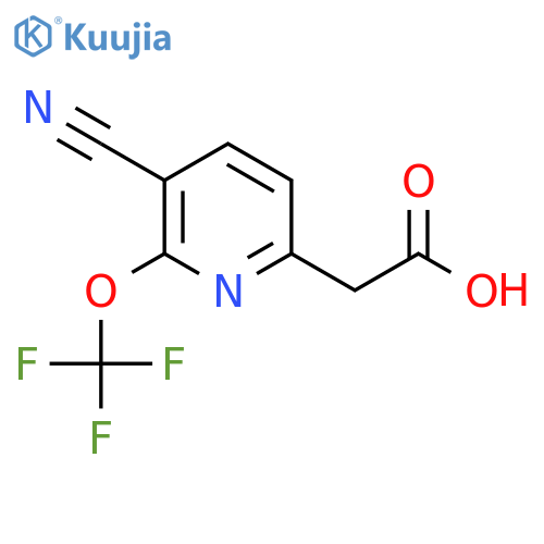 3-Cyano-2-(trifluoromethoxy)pyridine-6-acetic acid structure