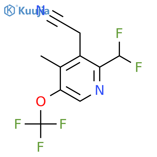 2-(Difluoromethyl)-4-methyl-5-(trifluoromethoxy)pyridine-3-acetonitrile structure
