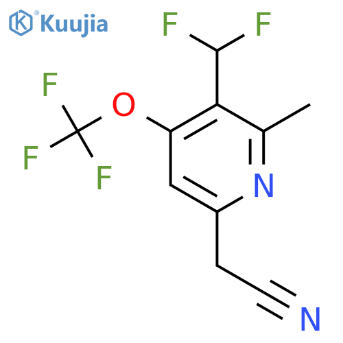 3-(Difluoromethyl)-2-methyl-4-(trifluoromethoxy)pyridine-6-acetonitrile structure