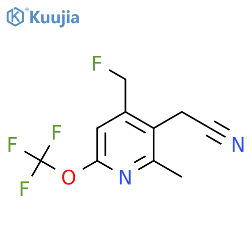 4-(Fluoromethyl)-2-methyl-6-(trifluoromethoxy)pyridine-3-acetonitrile structure