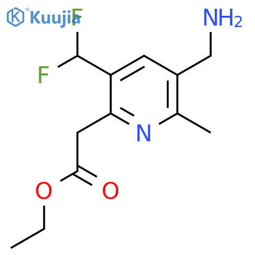 Ethyl 3-(aminomethyl)-5-(difluoromethyl)-2-methylpyridine-6-acetate structure