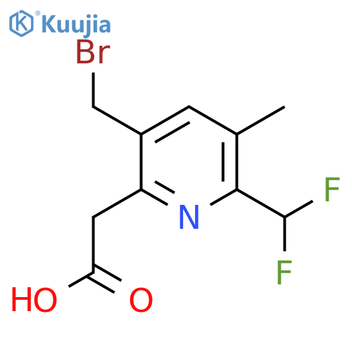 5-(Bromomethyl)-2-(difluoromethyl)-3-methylpyridine-6-acetic acid structure