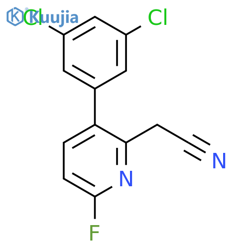 3-(3,5-Dichlorophenyl)-6-fluoropyridine-2-acetonitrile structure