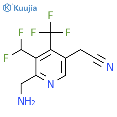 2-(Aminomethyl)-3-(difluoromethyl)-4-(trifluoromethyl)pyridine-5-acetonitrile structure