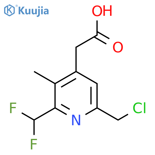 6-(Chloromethyl)-2-(difluoromethyl)-3-methylpyridine-4-acetic acid structure