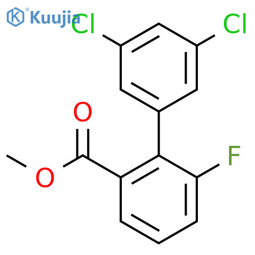 3',5'-Dichloro-6-fluoro-biphenyl-2-carboxylic acid methyl ester structure