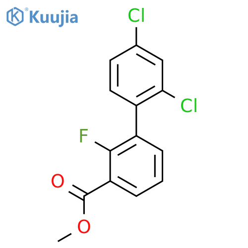 2',4'-Dichloro-2-fluoro-biphenyl-3-carboxylic acid methyl ester structure