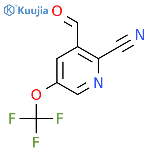 2-Cyano-5-(trifluoromethoxy)pyridine-3-carboxaldehyde structure