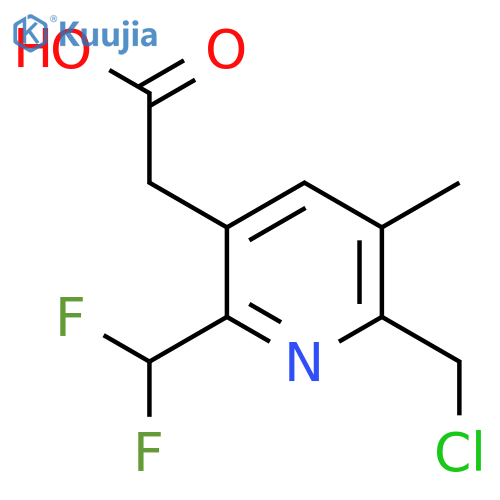 2-(Chloromethyl)-6-(difluoromethyl)-3-methylpyridine-5-acetic acid structure