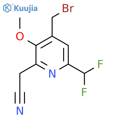4-(Bromomethyl)-6-(difluoromethyl)-3-methoxypyridine-2-acetonitrile structure